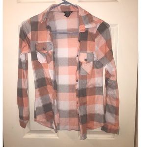 Salmon plaid flannel